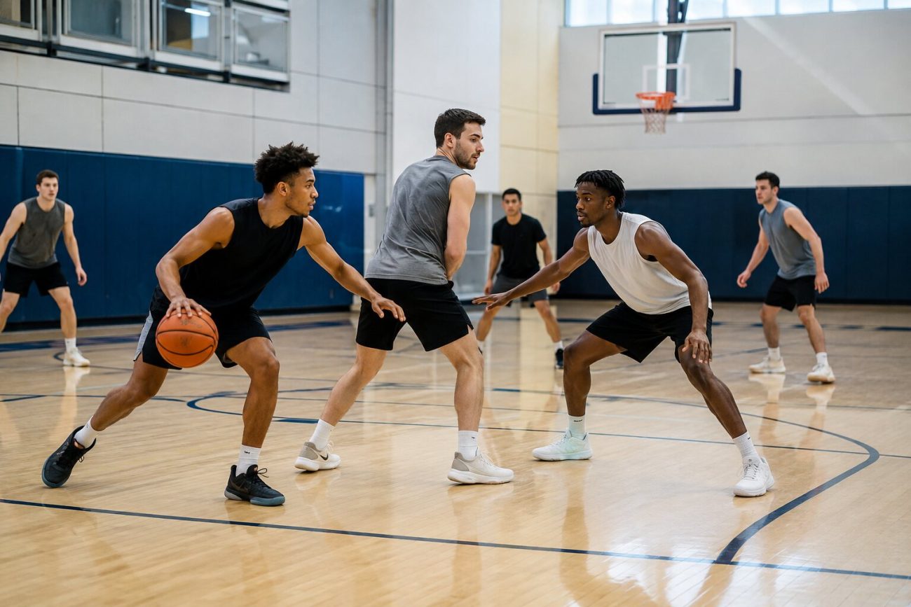 A ball handler and screener executing a pick-and-roll